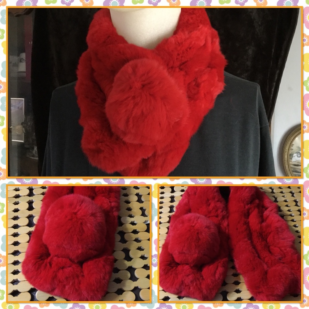 🆕 genuine rabbit fur scarf - Picture 3 of 4